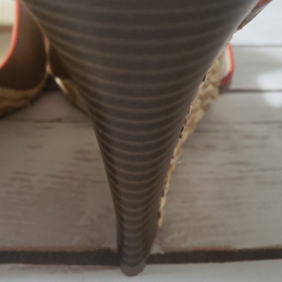 Cato brown and orange strap wedges - Picture 8 of 8